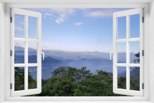 Fototapeta Naklejka Na Ścianę Okno 3D - Beautiful and awesome mountain view with a lot of clouds in Santa Barbara Honduras