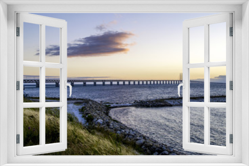 Fototapeta Naklejka Na Ścianę Okno 3D - Öresundbrücke, Schweden, Skane, Öresund