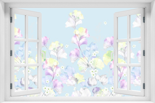 Fototapeta Naklejka Na Ścianę Okno 3D - Flower,Watercolor flowers， suitable for wallpaper design