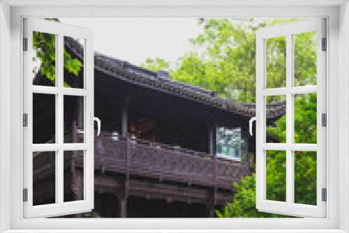 Fototapeta Naklejka Na Ścianę Okno 3D - Traditional Chinese architecture near West Lake, Hangzhou, China