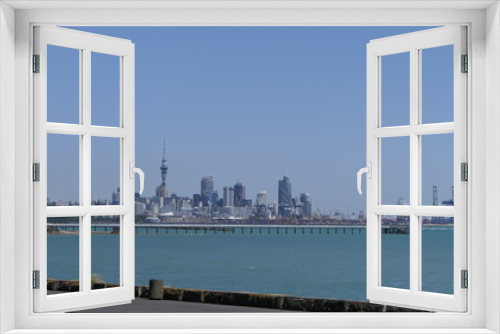 Fototapeta Naklejka Na Ścianę Okno 3D -  Christmas Day of downtown Auckland wharf and viaduct in New Zealand