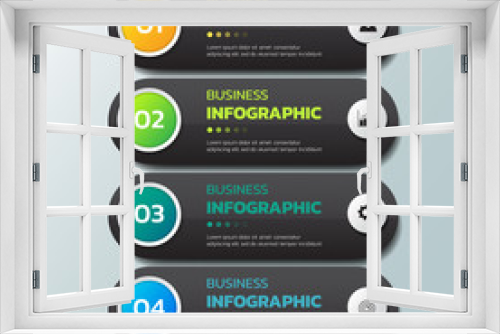 Infographics design template with 4 options processes.	