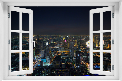 Fototapeta Naklejka Na Ścianę Okno 3D - panorama nocturne sur Bangkok