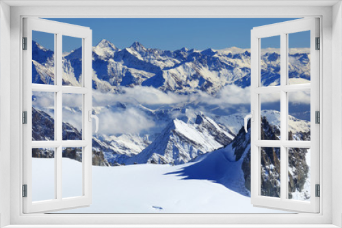 Fototapeta Naklejka Na Ścianę Okno 3D - Monochromatic alpine landscape in Haute Savoie, France, Europe