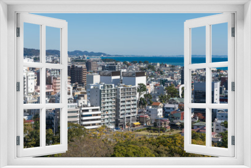 小田原城天守から見る相模湾の風景