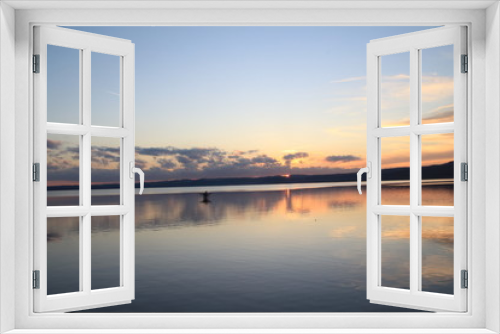 Fototapeta Naklejka Na Ścianę Okno 3D - tramonto sul lago