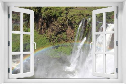Fototapeta Naklejka Na Ścianę Okno 3D - rainbow in iguazu falls