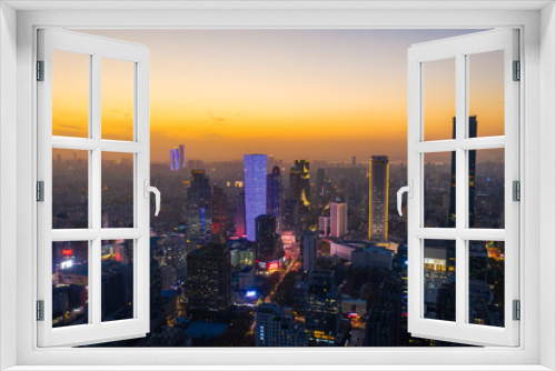 Fototapeta Naklejka Na Ścianę Okno 3D - Skyline of Nanjing City in the Night