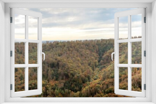 Fototapeta Naklejka Na Ścianę Okno 3D - Blick über die waldreiche Landschaft des Kyffhäuser