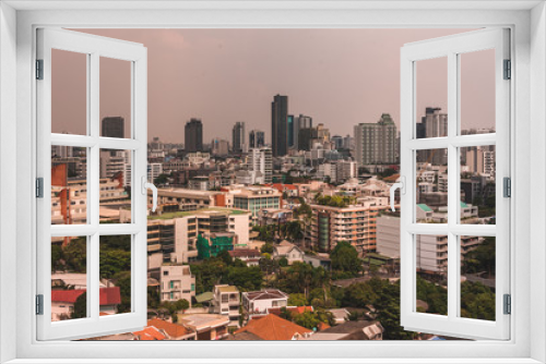 Fototapeta Naklejka Na Ścianę Okno 3D - Cityscape view in Bangkok, Thailand