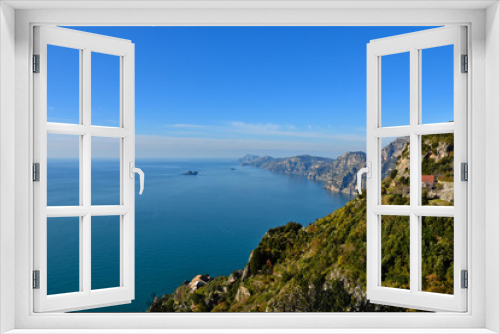 Fototapeta Naklejka Na Ścianę Okno 3D - Panoramic view of the landscape on the Amalfi coast, Italy