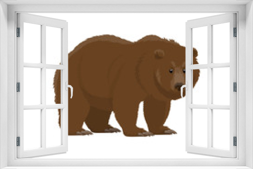 Fototapeta Naklejka Na Ścianę Okno 3D - Bear wild animal vector icon. Isolated zoo mammal and hunt trophy grizzly or brown bear