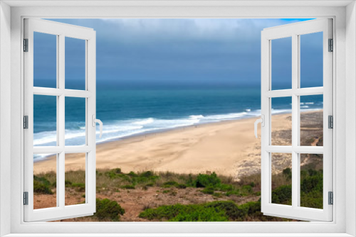 Fototapeta Naklejka Na Ścianę Okno 3D - North beach of Nazare in Portugal