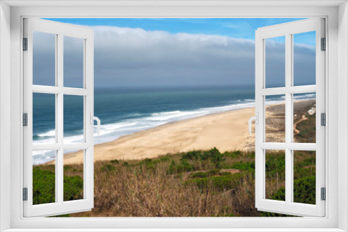 Fototapeta Naklejka Na Ścianę Okno 3D - North beach of Nazare in Portugal