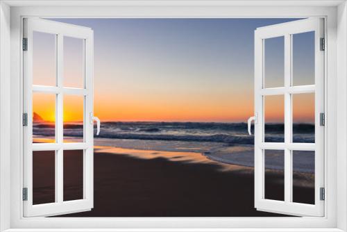 Fototapeta Naklejka Na Ścianę Okno 3D - Sunset on Adraga Beach, Power of Nature, Sintra, Portugal