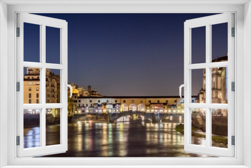 Fototapeta Naklejka Na Ścianę Okno 3D - Florence - View of the old bridge with plays of light and colors