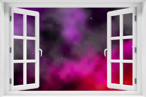 Fototapeta Naklejka Na Ścianę Okno 3D - Dark Purple, Pink vector background with colorful stars. Blur decorative design in simple style with stars. Design for your business promotion.