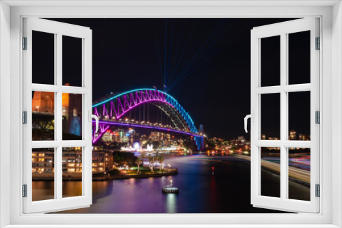 Fototapeta Naklejka Na Ścianę Okno 3D - Harbour Bridge Sydney Vivid