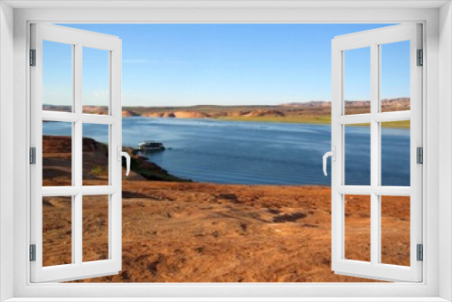 Fototapeta Naklejka Na Ścianę Okno 3D - lake powell at sunrise