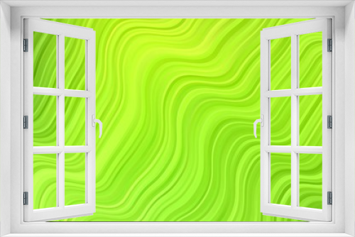 Light Green, Yellow vector pattern with curved lines.