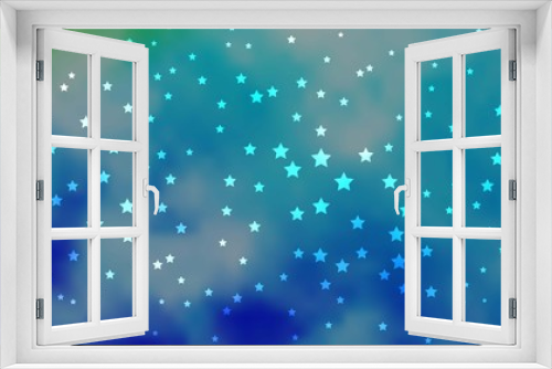 Fototapeta Naklejka Na Ścianę Okno 3D - Dark Blue, Green vector background with small and big stars. Shining colorful illustration with small and big stars. Pattern for websites, landing pages.