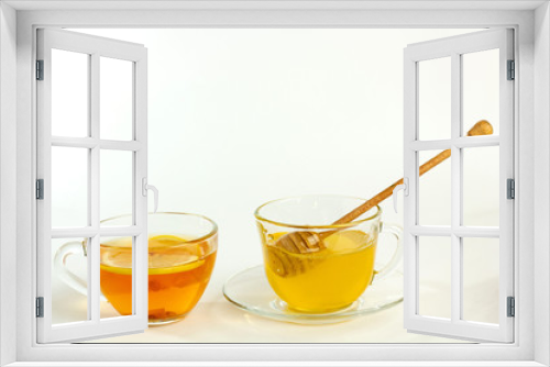 Fototapeta Naklejka Na Ścianę Okno 3D - lemon honey ginger tea health