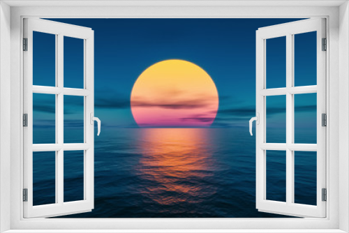 Fototapeta Naklejka Na Ścianę Okno 3D - great sunset over the ocean