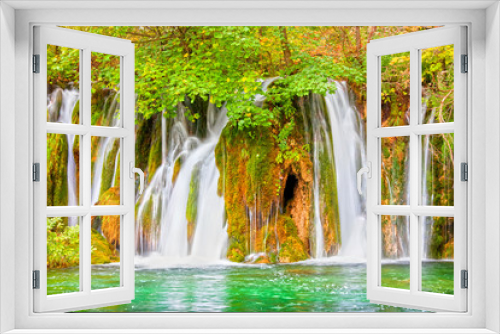 Fototapeta Naklejka Na Ścianę Okno 3D - Waterfall in the Forest