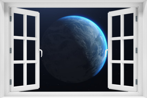 Fototapeta Naklejka Na Ścianę Okno 3D - Planet earth from the space at night. Elements of this image furnished by NASA - 3d illustration.