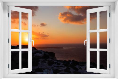 Fototapeta Naklejka Na Ścianę Okno 3D - サントリーニ島の夕陽