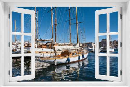Fototapeta Naklejka Na Ścianę Okno 3D - yachts in the harbor