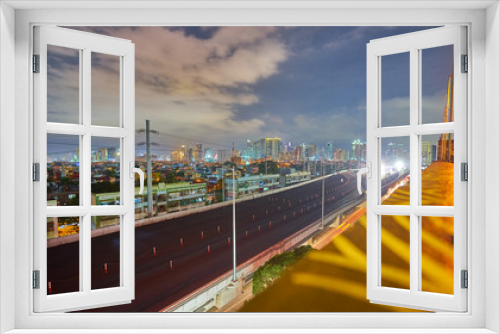 Fototapeta Naklejka Na Ścianę Okno 3D - Skyline of Metro Manila at night