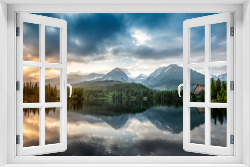 Fototapeta Naklejka Na Ścianę Okno 3D - Szczyrbskie Jezioro