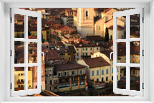 Fototapeta Naklejka Na Ścianę Okno 3D - View of Verona and the Ponte Pietra bridge