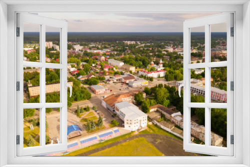 Fototapeta Naklejka Na Ścianę Okno 3D - Panoramic aerial view of  city of Gus-Khrustalny, Vladimir region