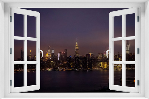 Fototapeta Naklejka Na Ścianę Okno 3D - New York vu de nuit 