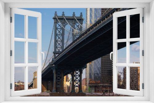 Fototapeta Naklejka Na Ścianę Okno 3D - Bridge to Manhattan