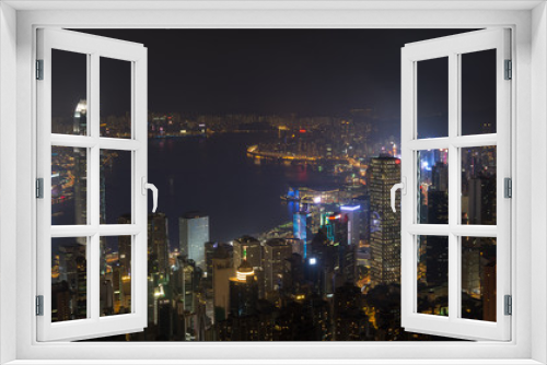 Fototapeta Naklejka Na Ścianę Okno 3D - Hong Kong The Peak View