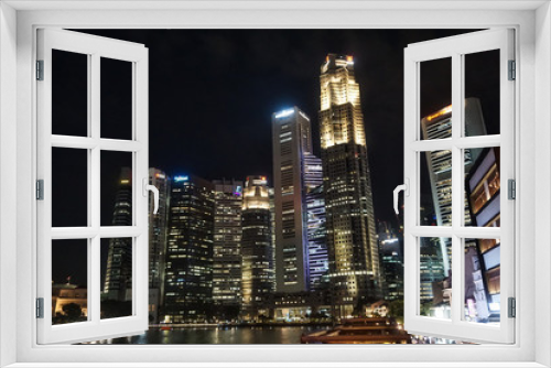 Fototapeta Naklejka Na Ścianę Okno 3D - Singapur night