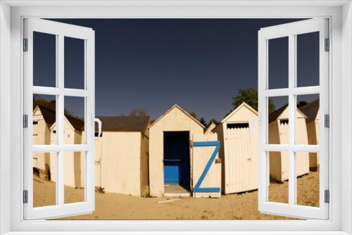 Fototapeta Naklejka Na Ścianę Okno 3D - cabines de plage