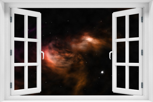 Fototapeta Naklejka Na Ścianę Okno 3D - Being shone and star field against space.