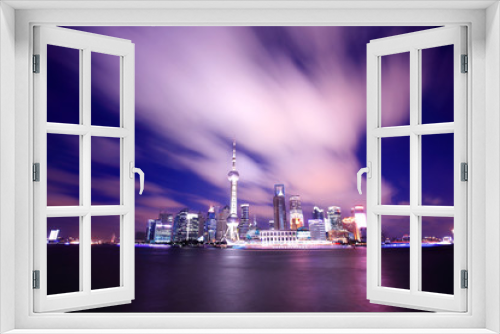 Fototapeta Naklejka Na Ścianę Okno 3D - beautiful of shanghai night scene