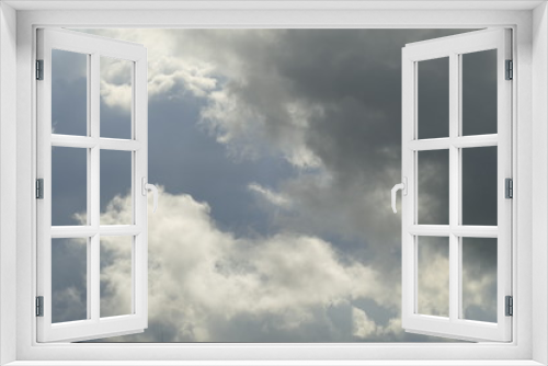 Fototapeta Naklejka Na Ścianę Okno 3D - Dunkle und weisse Wolken, Dramatisch bewölkter Himmel