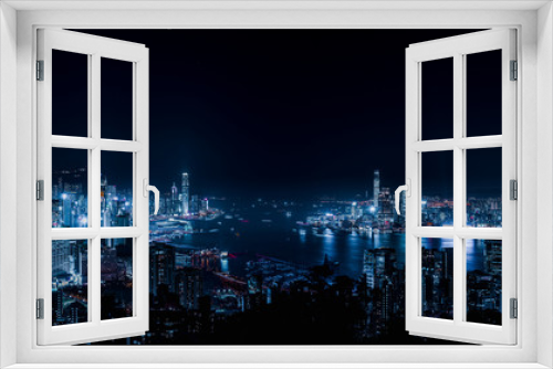 Fototapeta Naklejka Na Ścianę Okno 3D - Sunset over Hong Kong Skyline 4