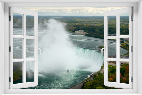 Fototapeta Naklejka Na Ścianę Okno 3D - Canadian Horseshoe Falls and Table Rock Welcome Centre at Niagara Falls Ontario