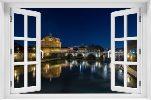 Fototapeta Naklejka Na Ścianę Okno 3D - Castel Sant'Angelo and Tiber river in Rome Italy