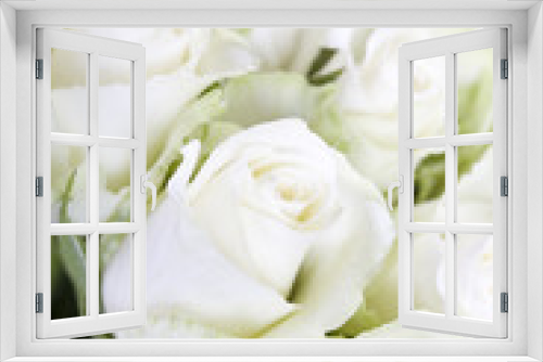 Fototapeta Naklejka Na Ścianę Okno 3D - White roses