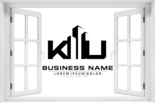 K U KU Initial building logo concept