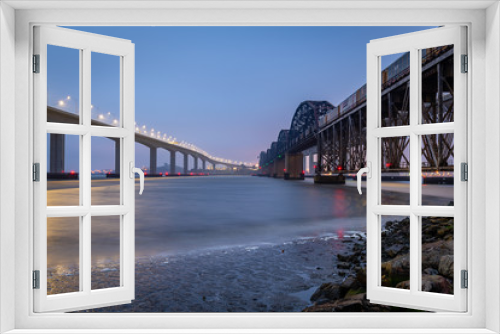 Fototapeta Naklejka Na Ścianę Okno 3D - Benicia-Martinez Bridge at Dusk