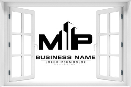 M P MP Initial building logo concept